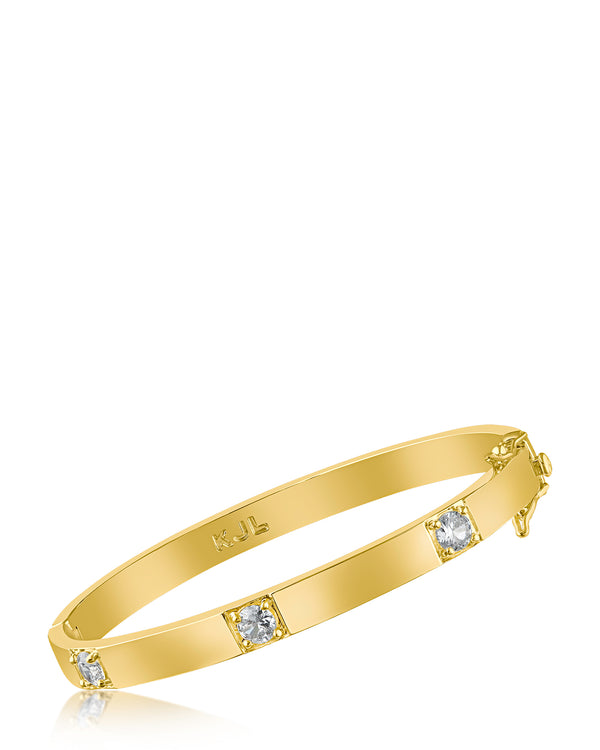 kenneth jay lane Cubic Zirconia & Gold Plated Bangle