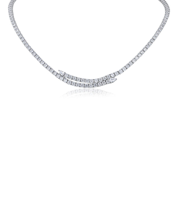 kenneth jay lane CZ Wrap Tennis Necklace
