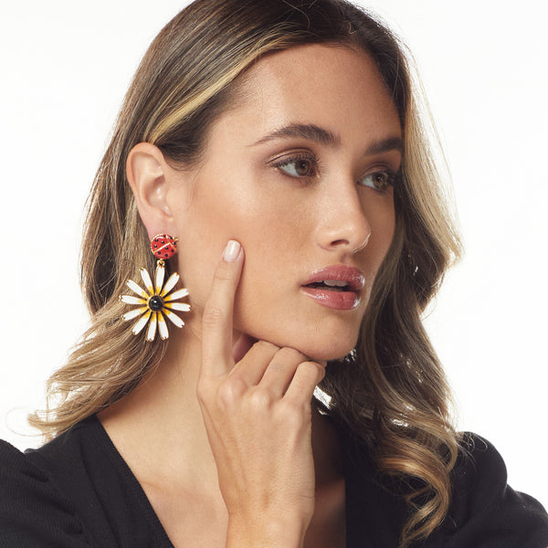 kenneth jay lane Daisy & Ladybug Earring