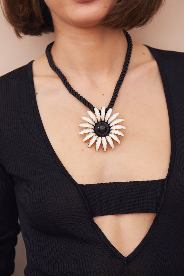 Kenneth Jay Lane Daisy Pendant Necklace
