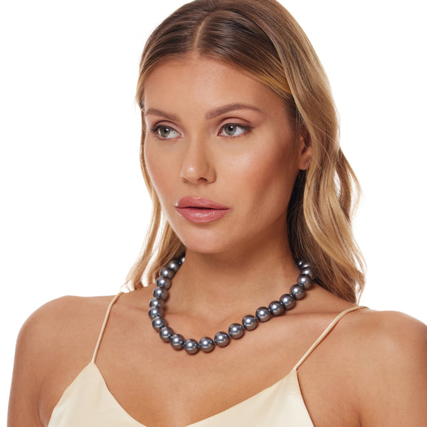 Kenneth Jay Lane Dark Grey Pearl Necklace