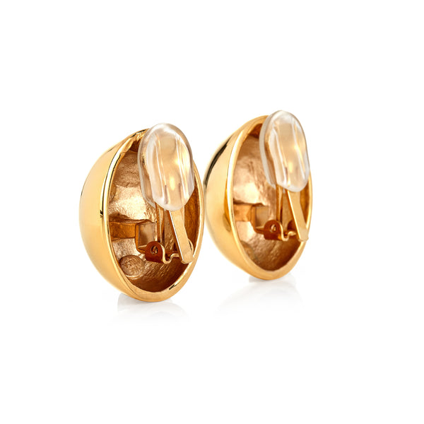 Kenneth Jay Lane Domed Button Clip Earrings