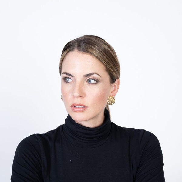 Kenneth Jay Lane Domed Button Clip Earrings