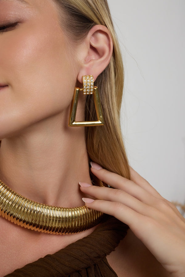 Kenneth Jay Lane Door Knocker Pierced Earrings