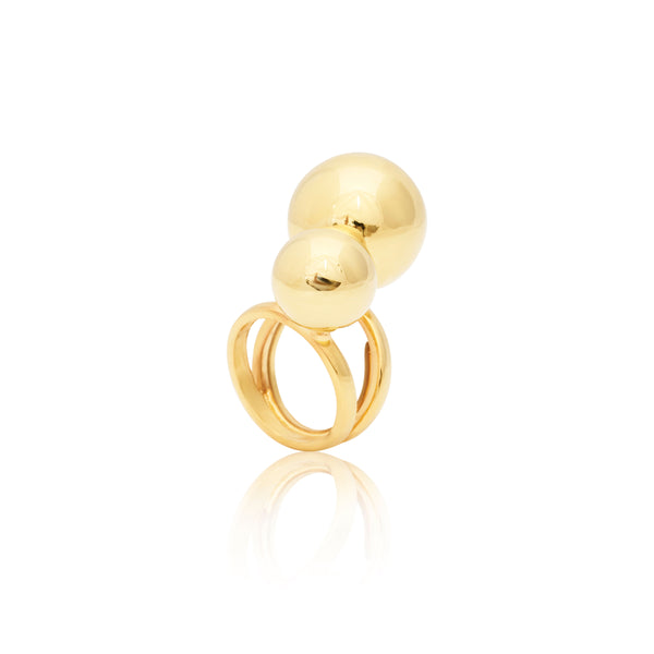 Kenneth Jay Lane Double Ball Adjustable Ring