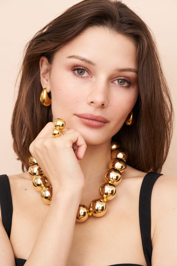 Kenneth Jay Lane Double Ball Adjustable Ring