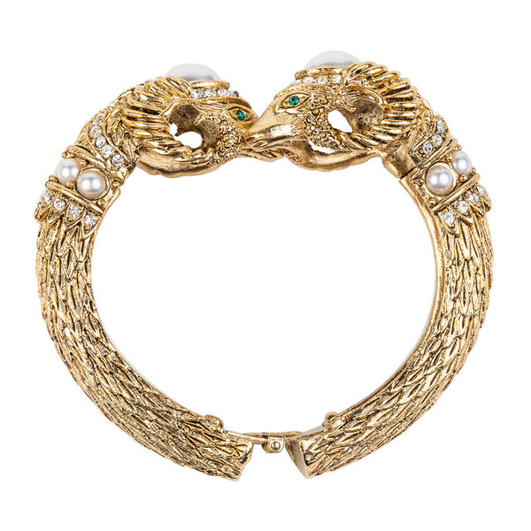 Kenneth Jay Lane Double Rams Head Bracelet