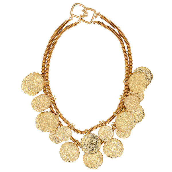 kenneth jay lane Double Row Coin Necklace