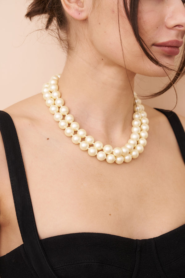Kenneth Jay Lane Double Row Pearl Necklace