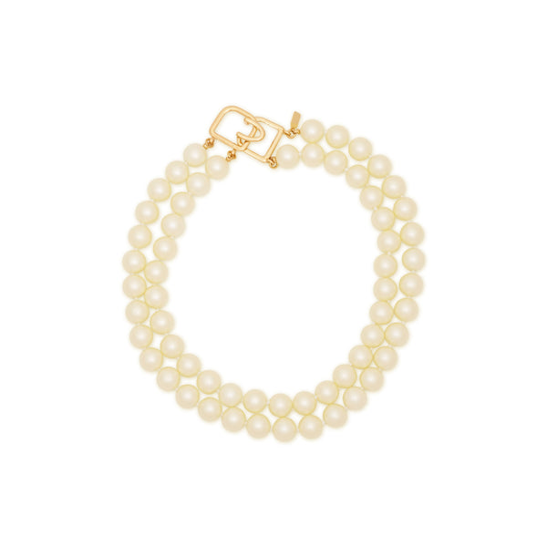kenneth jay lane Double Row Pearl Necklace