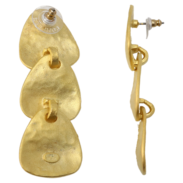 Kenneth Jay Lane Drop Hammered Pierced Earring