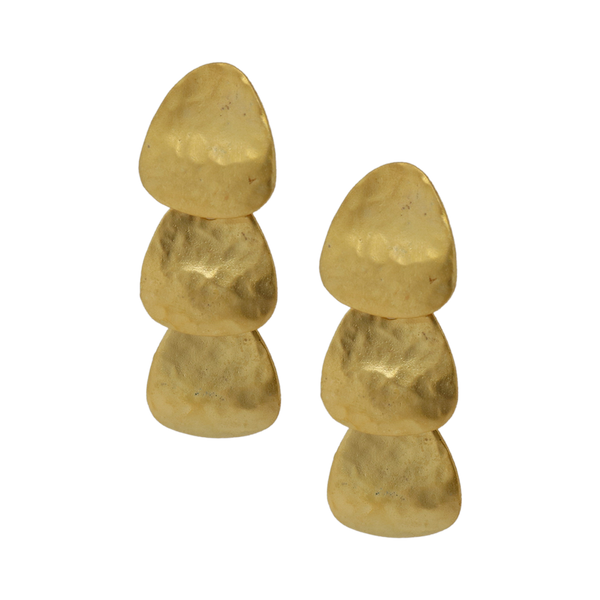 kenneth jay lane Drop Hammered Pierced Earring