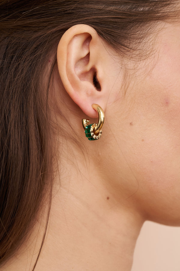Kenneth Jay Lane Emerald Baguette Earrings