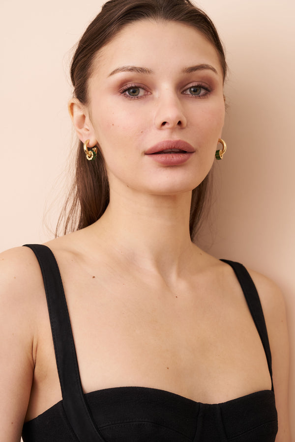 Kenneth Jay Lane Emerald Baguette Earrings