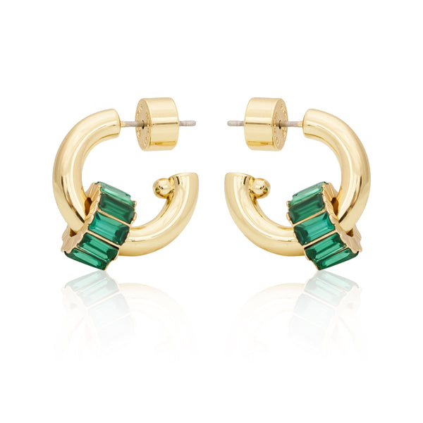 kenneth jay lane Emerald Baguette Earrings