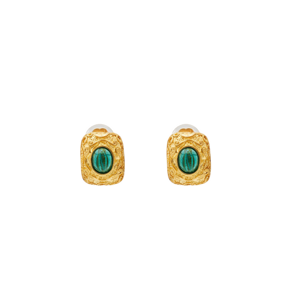 kenneth jay lane Emerald Center Stone Clip Earring
