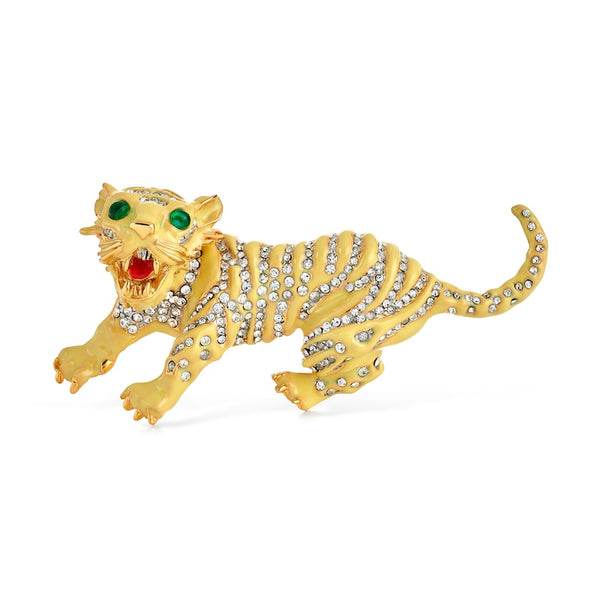 kenneth jay lane Emerald Eyes Tiger Pin