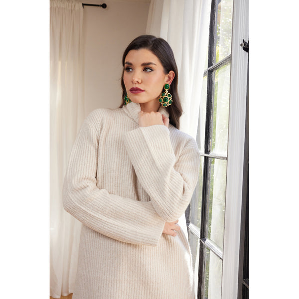 Kenneth Jay Lane Emerald Gemstone Earrings