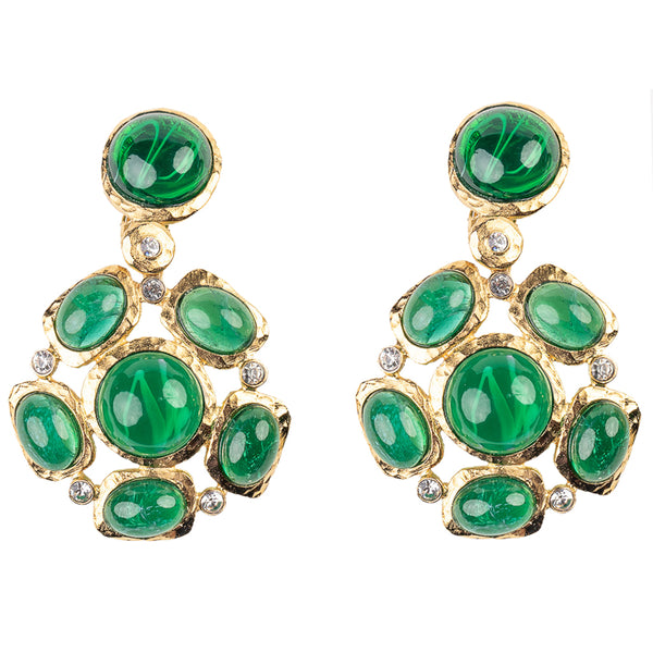 Kenneth Jay Lane Emerald Gemstone Earrings