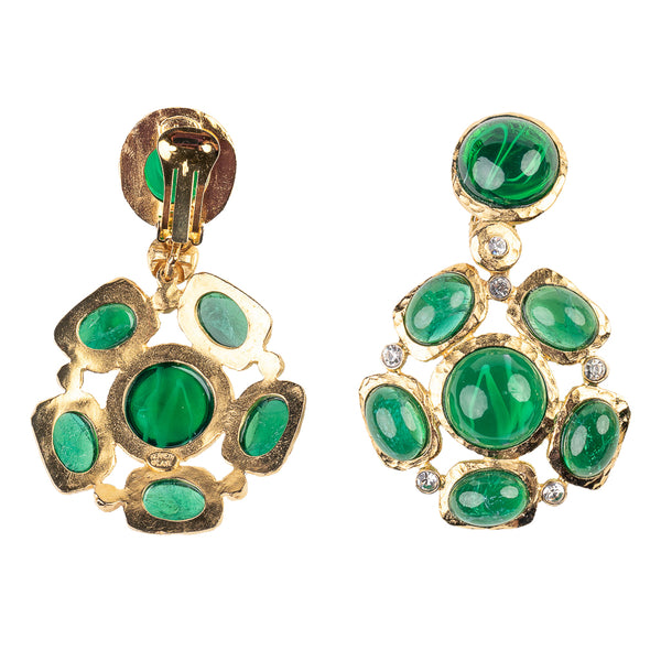 Kenneth Jay Lane Emerald Gemstone Earrings