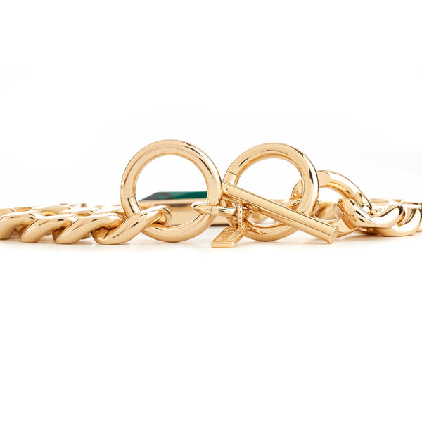 Kenneth Jay Lane Emerald Octagon Chain Bracelet