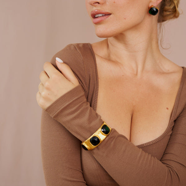 Kenneth Jay Lane Emerald Stations Cuff