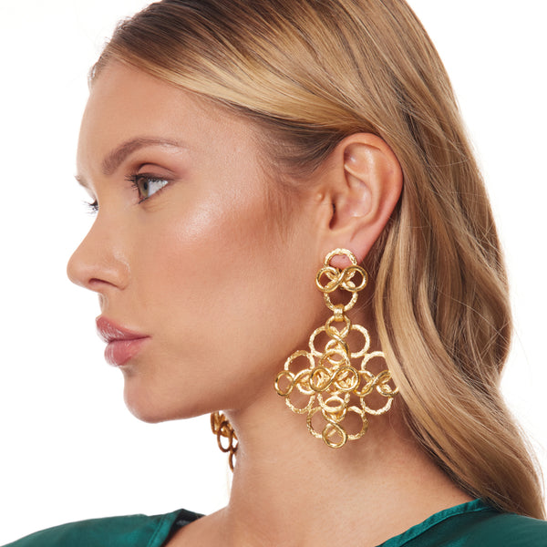 Kenneth Jay Lane Fancy Swirl Clip Earrings