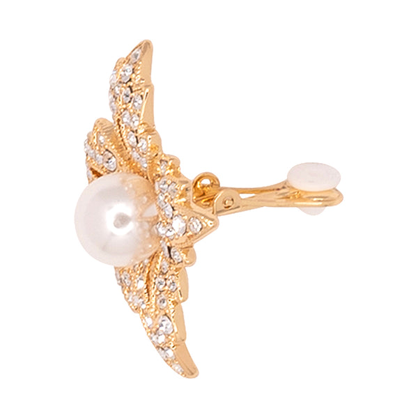 Kenneth Jay Lane Flower Pearl Clip Earrings