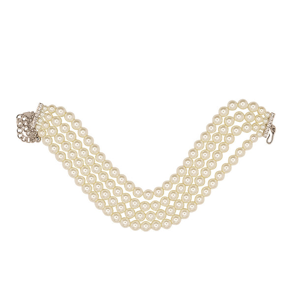 Kenneth Jay Lane Four Row Pearl Choker