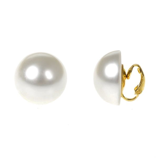 Kenneth Jay Lane Frameless Pearl Clip Earrings