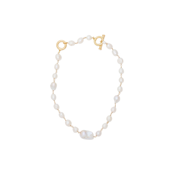 kenneth jay lane Freshwater Pearl & Gold Necklace