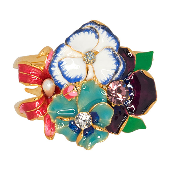 Kenneth Jay Lane Garden Multi Flower Cuff