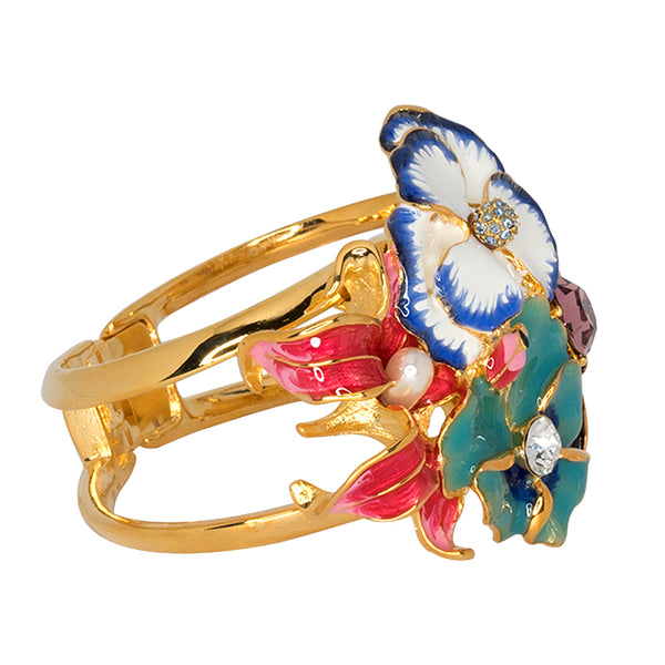 kenneth jay lane Garden Multi Flower Cuff