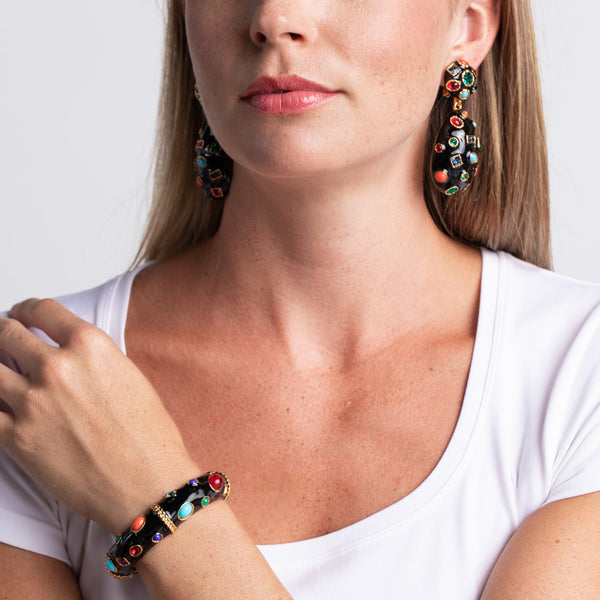 Kenneth Jay Lane Gemstone Clip Earrings