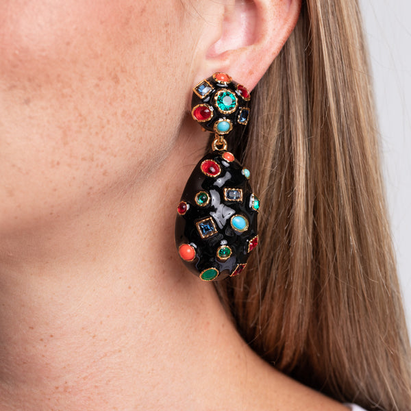 kenneth jay lane Gemstone Clip Earrings