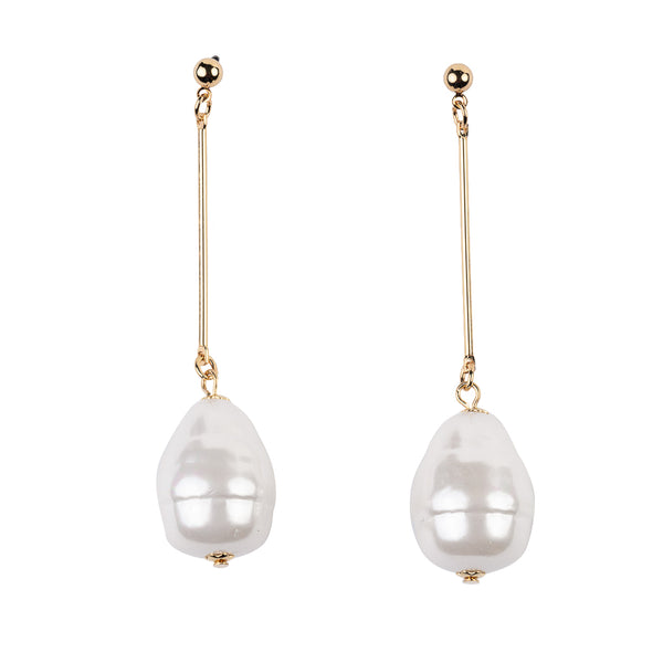 kenneth jay lane Gold and Pearl Baroque Earring