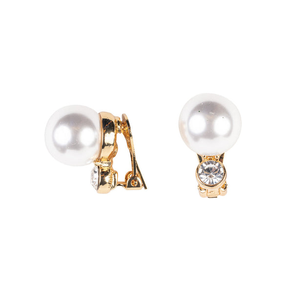 Kenneth Jay Lane Gold And Pearl Clip Earring