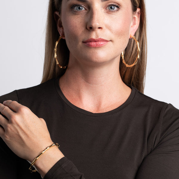 Kenneth Jay Lane Gold Bamboo Bangle