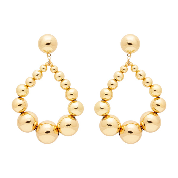 kenneth jay lane Gold Bead Drop Pierced Earrings