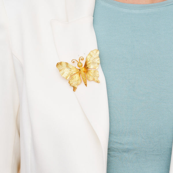 Kenneth Jay Lane Gold Butterfly Pin