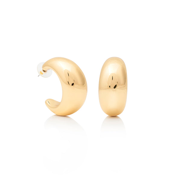 kenneth jay lane Gold "C" Shape Post Hoop Earring