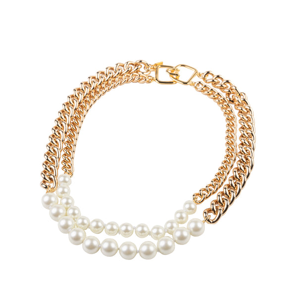Kenneth Jay Lane Gold Chain And Pearl Necklace
