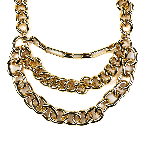 Kenneth Jay Lane Gold Chain Nested Necklace