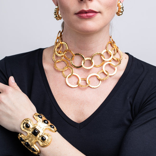 Kenneth Jay Lane Gold Circle Link Necklace
