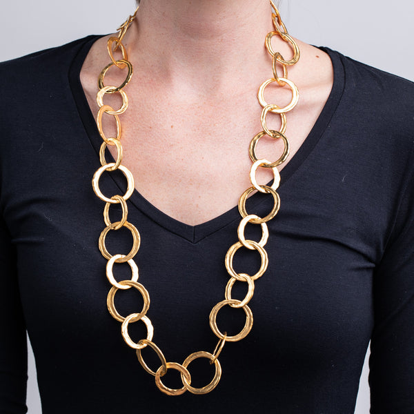 Kenneth Jay Lane Gold Circle Link Necklace