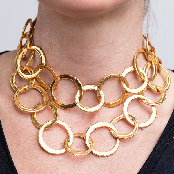 kenneth jay lane Gold Circle Link Necklace