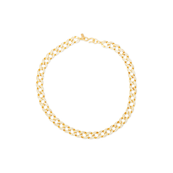 kenneth jay lane Gold & Crystal Chain Link Necklace