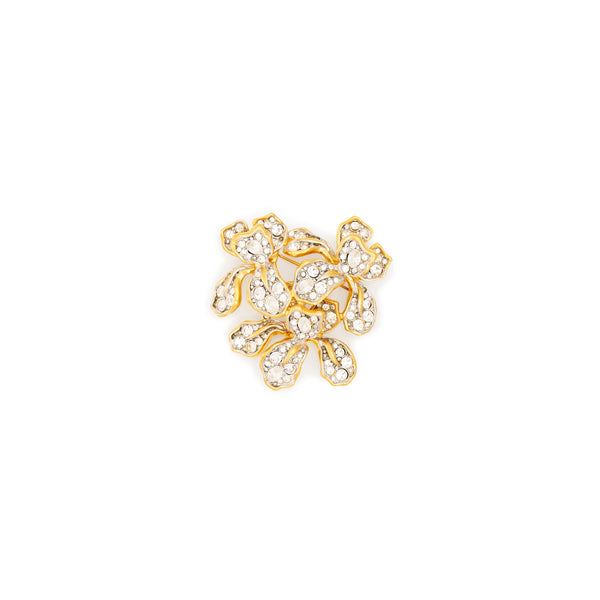 kenneth jay lane Gold & Crystal Iris Pin