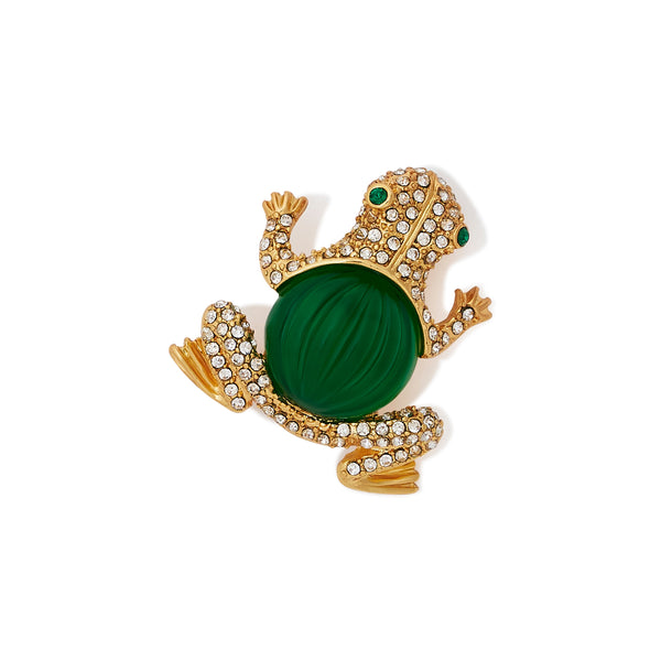 kenneth jay lane Gold & Emerald Frog Pin