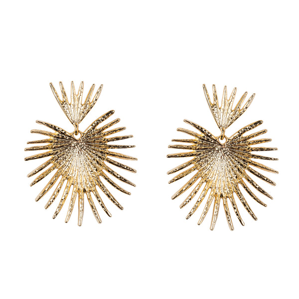 kenneth jay lane Gold Fan Drop Earrings